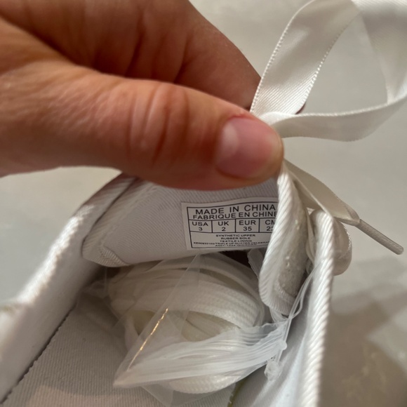 KIDS platform sparkly keds lace up sneaker 3 silver wedding flower girl bride - Picture 2 of 4